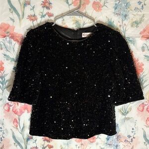 Vintage Nanette Lepore Black Sequin Blouse